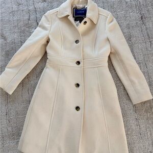 J. Crew Women's Cream Beige Tailored Wool-Blend Coat